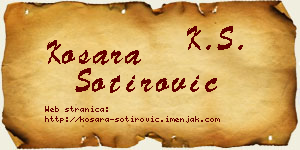 Kosara Sotirović vizit kartica